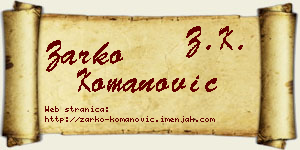 Žarko Komanović vizit kartica